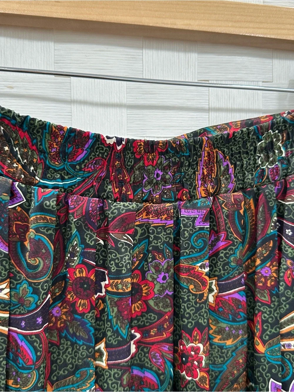 Vintage Koret 2-Piece Blouse & Paisley Midi Skirt Set Women’s Size 10